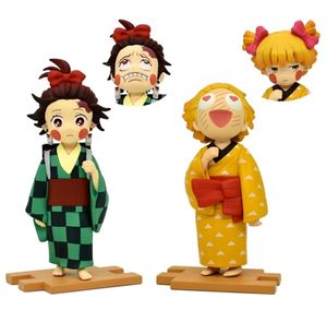 Anime GK Figure Agatsuma Zenitsu Kamado Tanjirou Jouets Cute Collectible Model Pvc Doll Y12214876511