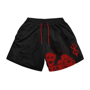 Anime gym shorts voor mannen casual snel droge ademende mesh zomer atletische workout fitness hardloop jogging korte broek 240506