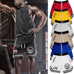 Anime Gym Shorts Men Mesh Mesh Quick-Strying Basketball Breffe-Breatte Manga Impression du genou Longueur Pantalon court entraînement 240510