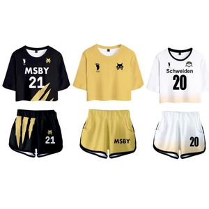 Anime Haikyuu Cosplay Kostuum Msby Black Jackals Volleybal Club Hinata Shoyo Trainingspak Vrouwen Tweedelige Set Tops en Shorts254E