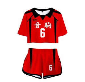 Anime Haikyuu Cosplay Costume Nekoma High School Volleyball Club Kozume Kenma Kuroo Tetsurou en deux pièces Femmes Tops et Shorts O5915571