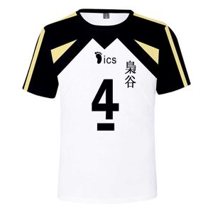 Anime Haikyuu T-shirt Mannen Fukurodani Academie AKAASHI KEIJI BOKUTO KOUTAROU VROUWEN KORTE MOUWEN T-SHIRT 3D Grappig Cosplay Kostuum 210629