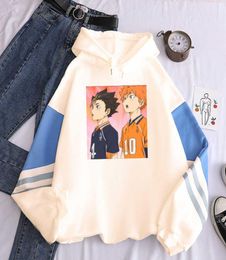 Anime haikyuu yu nishinoya sweat-shirts swetshirts harajuku cartoon imprimé à manches longues à manches longues surdimensionnées