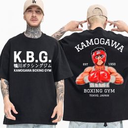 Anime hajime no ippo kamogawa boxing gym t-shirt hommes femmes makunouchi takamura kgb t-shirts graphiques vêtements harajuku streetwear 240425