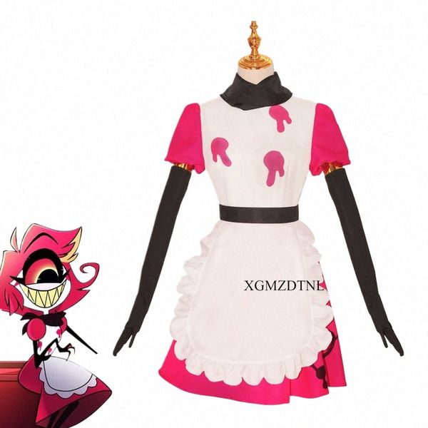 Anime Hazbin Niffty Cosplay Costume Costume Mignon Diable Maid Roleplay Vêtements Uniforme Hôtel Cos Halen Carnaval Fête Femmes Dr P7ux #