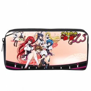 Anime lycée Dxd étudiant porte-crayon garçon filles Carto sac à crayons adolescent sac à main à glissière femmes filles sac de maquillage V5A4 #