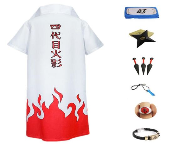 Anime Hokage 4th Namikaze Minato capa de disfraz para cosplay capa de manga corta uniforme unisex conjunto completo (tamaño asiático) 8911595