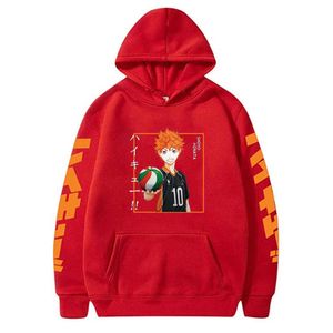 Anime Hoodie Haikyuu Shoyou Hinata Hoodies Casual Hoody Sweatshirt Y0803