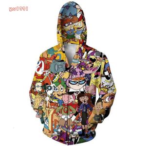 Anime hoodies en sweatshirt mannen nieuwe mode 3D print cartoon zipper hoody hiphop capuchon streetwear vrijetijding unisex grafische tops
