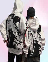 Anime hoodies streetwear paar winter jas mode losse cartoon sasuke Japan hoodie sweatshirt universitaire hoodie heren dames5370628