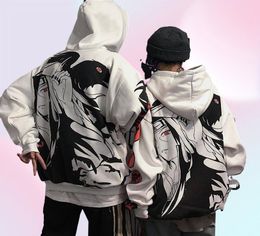 Anime hoodies streetwear paar winter jas mode los