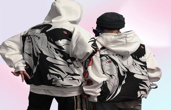 Sudadera de anime streetwear pareja de abrigo de invierno de la moda suelta caricatura sasuke japón sudadera sudadera unisex sudadera con capucha para mujer3081500