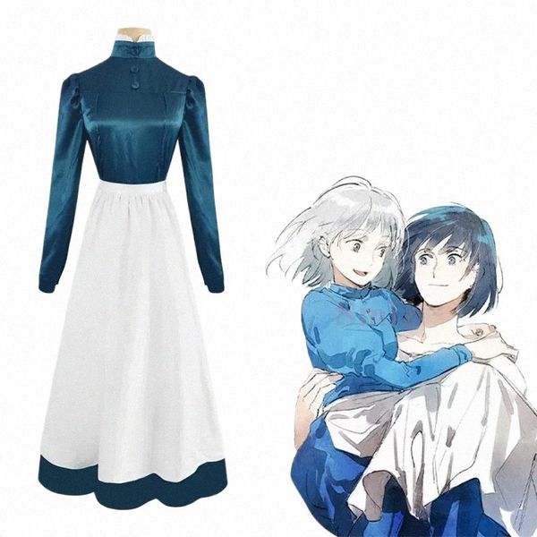 Anime Howl's Moving Castle Cosplay Sophie Hatter Costume Lg Dr apr Femme de chambre Halen Costume 80yp #