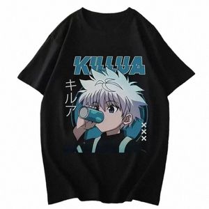 Anime Hunter X Hunter Killua Zoldyck Camisetas Hombres / mujeres HXH Anime Camiseta Casual Harajuku Streetwear Verano Hombres Ropa Tops D7Ki #