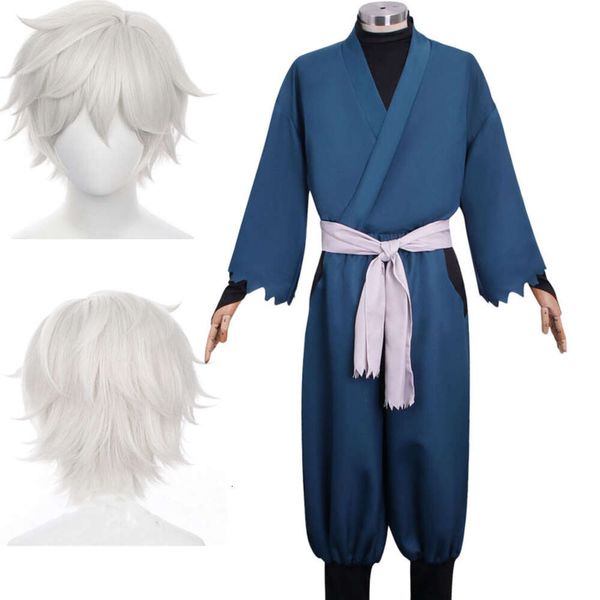 Perruque de Costume de Cosplay Anime Jigokuraku Gabimaru pour hommes, Costumes de fête de samouraï, ensemble complet