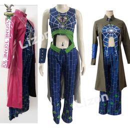 Anime JO Bizarre Adventure Stone Ocean Kostuum Jolyne Cujoh Kujo Cosplay Outfits Pruiken Kleding Sexy voor Vrouwen cosplay