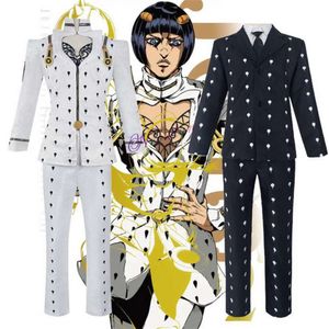 Anime Jojo Bizarre Adventure Bruno Bucciarati Cosplay Kostuum Wit Zwart Pakken Uniform Mannen Vrouwen Volledige Setcosplay