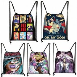 Anime Jojo Bizarre Adventure Sac à cordon JoJo No Kimyou Na Bouken Modèle Sac à dos Sac de voyage Petit sac à dos Pochette de plage h4oZ #