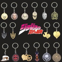 Anime Jojo Bizarre Adventure Keychains Killer Queen Higashikata Josuke Bow Arrow Hanger Keyring voor vrouwelijke mannen auto -accessoires