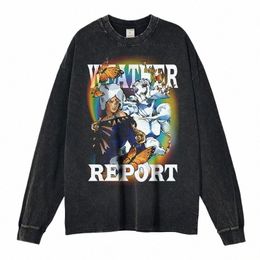 Anime JoJo Ste Ocean Pull Vintage Wed Weather Report Lg Manches T-shirts JoJos Bizarre Adventure Enrico Pucci Tops Tees k9ZB #