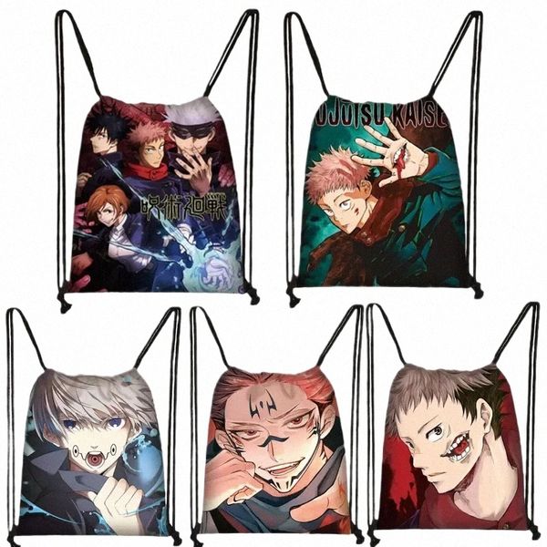 anime jujutsu kaisen yuji itadori trajera bolsa de bolsas lienzo bolsas de viaje adolescentes adolescentes zapatos de bolso de dibujo soporte para niños c3k8#