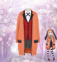 Anime Kakegurui Figura de cosplay Yomotsuki runa Disfraz de cosplay JK Uniforme escolar para niñas Sudadera con capucha Vestido de Halloween Pelucas para mujeres Anime 9103277