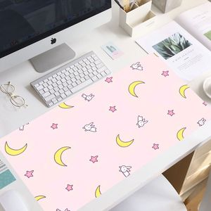 Anime kawaii grand tapis de souris grand tapis de jeu en caoutchouc vitesse Kawaii XL tapis de souris clavier bord de verrouillage rose manga tapis de souris cadeau