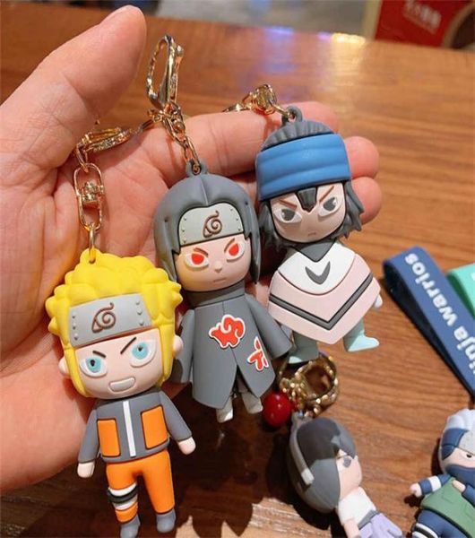 Cariot animé Cartoon Sasuke Car Creative Key Pendant Silicone Doll Bag Decoration9371951