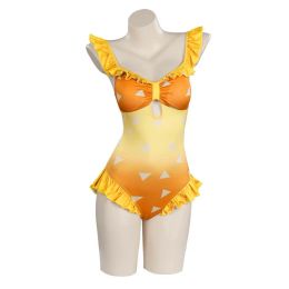 Anime kimetsu no yaiba agatsuma zenitsu cosplay costume maillot de bain kamado nezuko bikini kanroji mitsuri femme robe