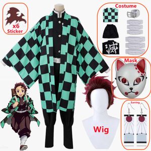 Anime Kimono Cosplay Demon Slayers Kamado Tanjirou Kimetsu Geen Yaiba Kostuum Volwassen Kinderen Clothescosplay
