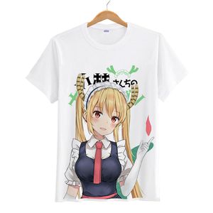 Anime Kobayashi-San Chi No Maid Dragon Tshirt Maid Kanna Kamui Toru T-shirts Cosplay T-shirts Mannen Dames Korte Mouwen Tees Tops Y0322