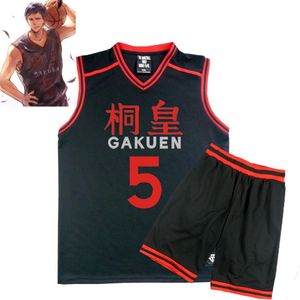 Anime Kuroko no Basuke Basket Costume Cosplay GAKUEN Uniformes scolaires Aomine Daiki Hommes Jersey Sportswear T-shirt Shorts NO4 5 6 7 92673