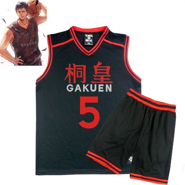 Costume de Cosplay Anime Kuroko no Basuke Basket, uniformes scolaires GAKUEN Aomine Daiki pour hommes, maillot de sport, T-shirt et short NO4 5 6 7 9213c