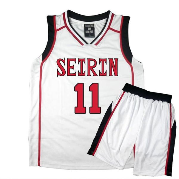 Disfraz de Anime Kuroko no Basuke, camiseta de baloncesto escolar SEIRIN, ropa deportiva, uniforme para hombre, camiseta, pantalones cortos, conjunto blanco No 4-11300c