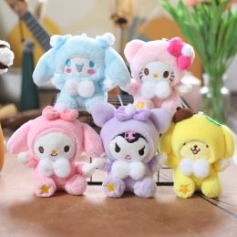 Anime Kuromi My Melody Cinnamoroll Keychain Kawaii Plush Doll Pendant Cute Cartoon Bag Auto -accessoires Geschenken