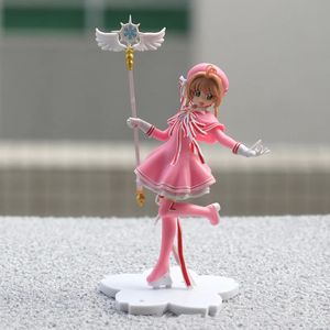 Anime Mooie roze kaart Captor Sakura Actie Figuren Modellen PVC Figuur Model Auto CAKE Decoraties Magic Wand Girls speelgoed Geschenk 240513