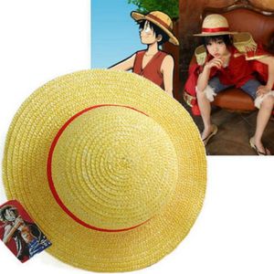 Anime Luffy Cosplay Straw Boater Beach Hat Cap Halloween T2008267729287243V