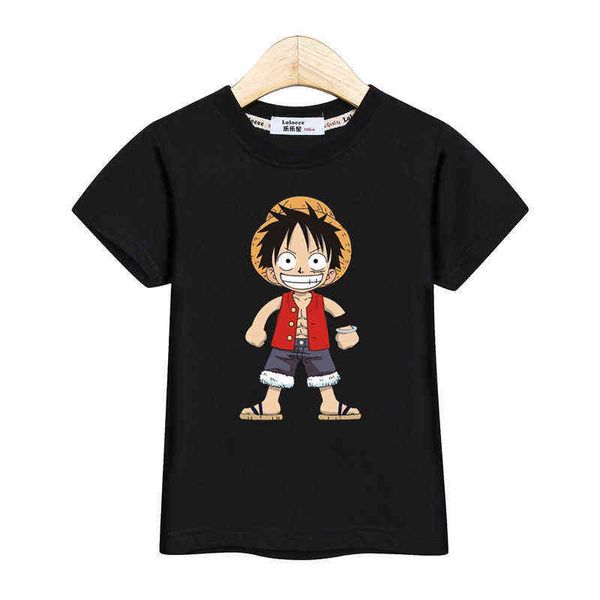 Anime Luffy enfants costume garçons t-shirt One Piece motif bébé filles hauts tee manches courtes vêtements d'été garçon chemise imprimée t-shirts G1224