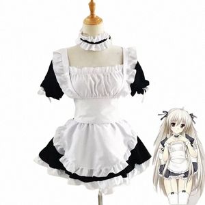 Anime Maid Dr Yosuga no Sora Kasugano Sora Cosplay Costumes Noir Blanc Lolita Maid Dr Apr Tenues Sexy Femmes Dres c8VB #