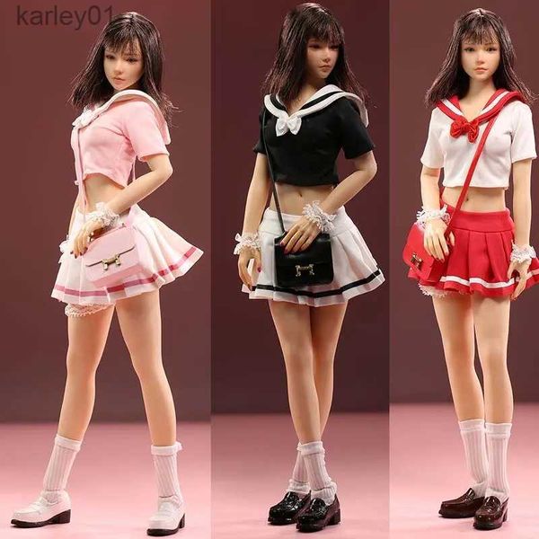 Anime Manga 1/6 Échelle Japon Uniformes d'étudiants sexy Cheerleading Tops avec jupe Ensemble modèle pour 12 pouces Femme Soldat Figurine Jouets yq240325