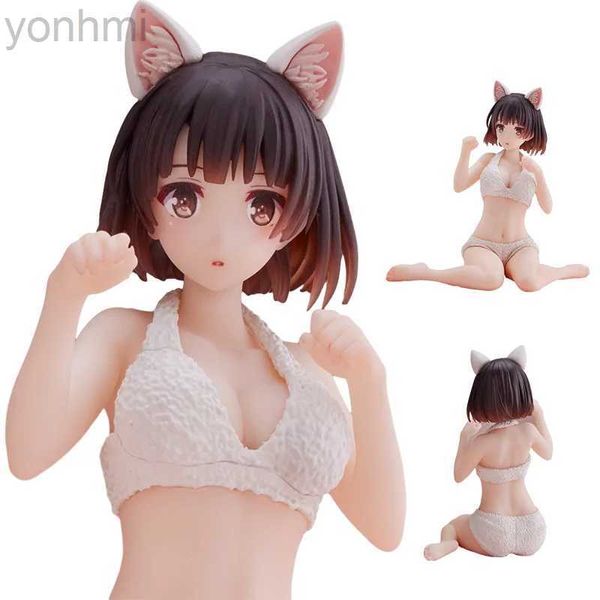 Anime Manga 10CM AnimeKato Megumi figurine d'oreille de chat Saekano comment élever une petite amie ennuyeuse pyjamas figurine d'anime figurines d'action modèle jouets 24329