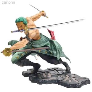 Anime Manga 10 cm Een Stuk Drie Zwaarden Roronoa Zoro Actiefiguren Standbeeld PVC Collectie Model Figuur Kinderen Speelgoed Gift poppen Ornamenten 240401