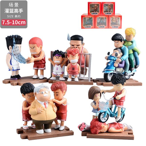 Anime Manga 10 CM Slam Dunk Kaede Rukawa Figure Sakuragi Hanamichi Mitsuyoshi Anzai Akagi Takenori Action Jouets 230213