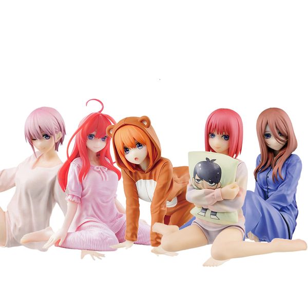 Anime Manga 1122CM Figura Los Quintillizos por excelencia Ichika Nino Miku Yotsuba Itsuki Pijamas Modelo Muñecas Juguete Regalo Recoger Caja PVC 230213