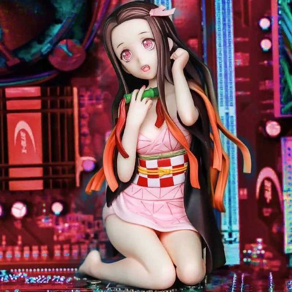 Anime Manga 12 CM Kamado Nezuko Personaje de anime caliente Demonio estático Modelo Muñecas Juguete Regalo Recoger adornos desnudos Figura de niña Kawaii 240401