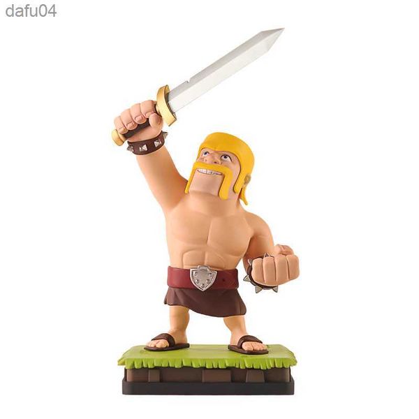 Anime Manga 14.5Cm Supercell Clash of Clans Clash Royale Juego Figura de acción Victory Posture Barbarian Garage Kit Adornos Modelo Juguetes L230522