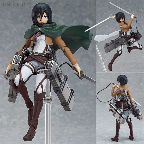 Anime Manga 15 cm Anime Attaque sur Titan Figure Levi Figurine PVC Collection Modèle Jouets Figurines Mikasa Ackerman Statue Cadeaux pour Garçons 240401