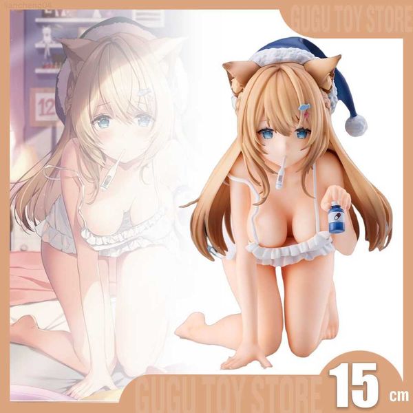 Anime Manga 15 cm Union Creative Koronn Anime Chiffres Fièvre Chat Agenouillé Figurines Sexy Fille Pvc Kawaii Modèle Statue Jouets Collection Cadeau L230717