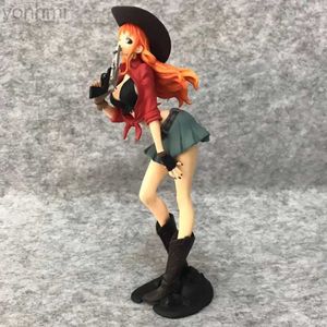 Anime Manga 18.5 cm Een Stuk Anime Figuur Pvc Cowboy Luffy Cowboy Nami Action Collectible Model Decoraties Pop Model Speelgoed geschenken 24329