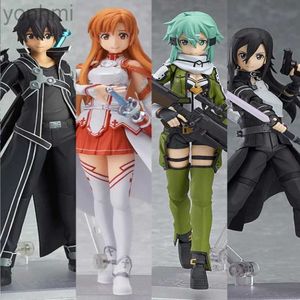 MANGA ANIME 2023NEW Figma Anime Sword Art Online 15cm Ausna Kirigaya Kazuto Boxed Action Figure Toys 240413